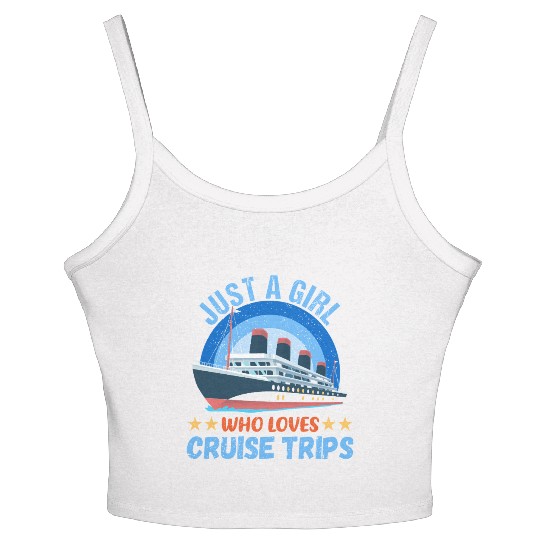 Just A Girl Who Loves Cruise Cruise Ship Summer Women's Spaghetti Strap Tank Top