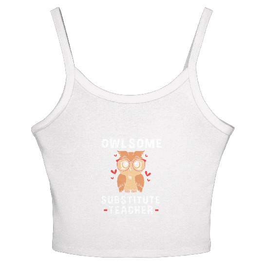 Substitute Teacher Owl School Teaching Women's Spaghetti Strap Tank Top