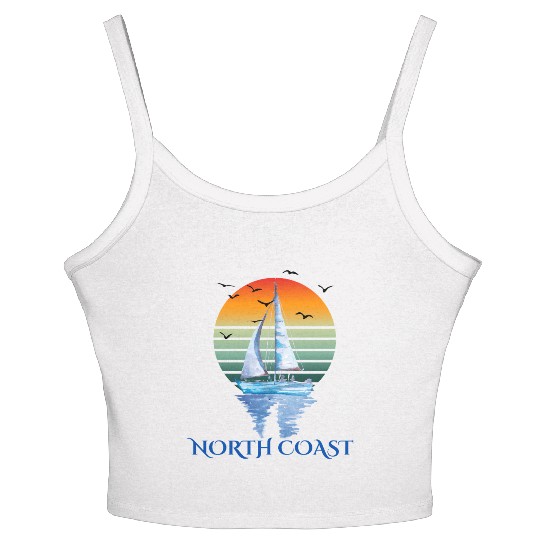 Sunset Sailing - North Coast Vibes Women's Spaghetti Strap Tank Top