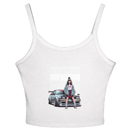 Japanese Underground Street Racing - JDM Car Women's Spaghetti Strap Tank Top