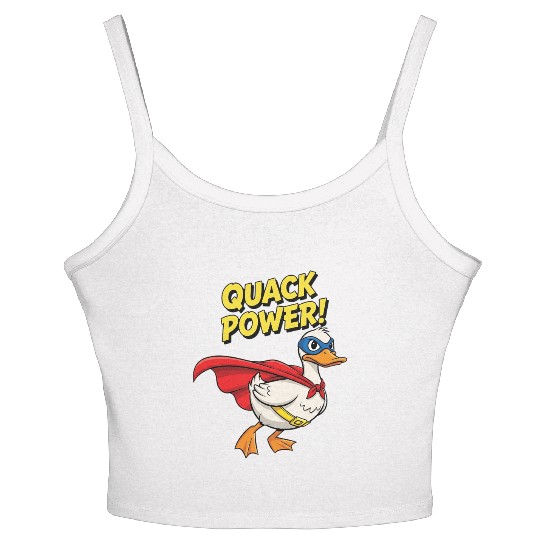 Quack Power Superhero Design Women's Spaghetti Strap Tank Top