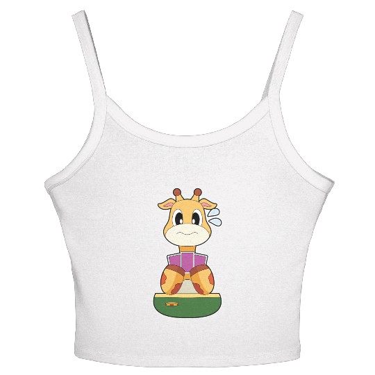 Giraffe Poker Poker cards Women's Spaghetti Strap Tank Top