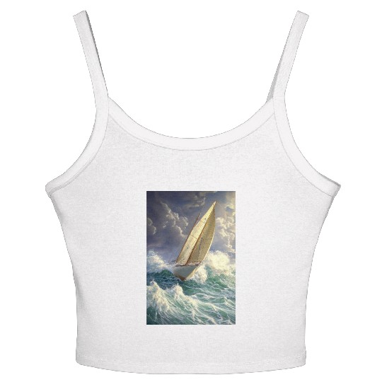 Storm Sail Through Painted Seas Women's Spaghetti Strap Tank Top