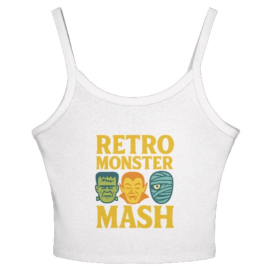 Retro Monster Mash Women's Spaghetti Strap Tank Top Design