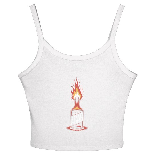 Fiery ACAB Bottle Illustration Women's Spaghetti Strap Tank Top