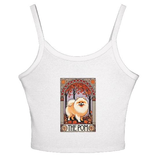 The Pom Tarot Card – Pomeranian Dog Arcana Women's Spaghetti Strap Tank Top