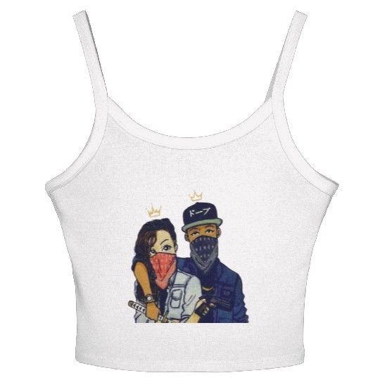 Urban Rebels Masked Duo Women's Spaghetti Strap Tank Top Design