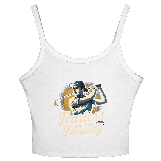 FEARLESS ON THE FAIRWAY FUNNY WOMEN GOLF Women's Spaghetti Strap Tank Top