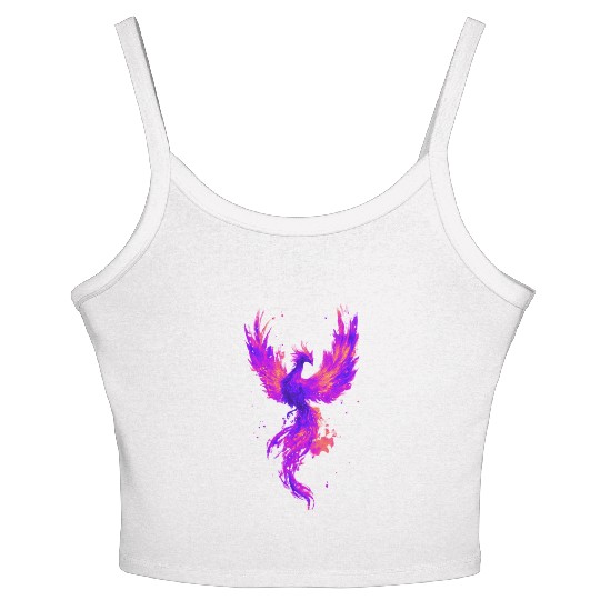 Vibrant Phoenix Illustration for Apparel Women's Spaghetti Strap Tank Top