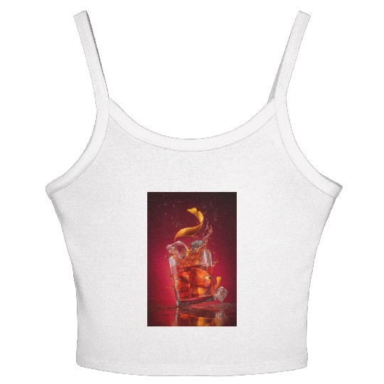Splashing Negroni Cocktail Women's Spaghetti Strap Tank Top