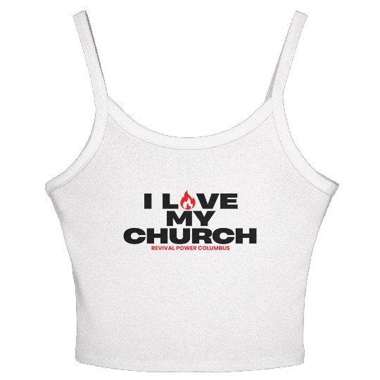 Love My Church Red Women's Spaghetti Strap Tank Top