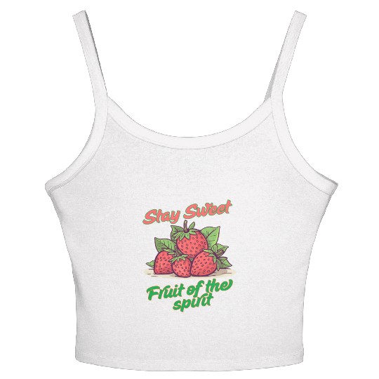 Stay sweet fruit of the spirit, vintage fruit Women's Spaghetti Strap Tank Top