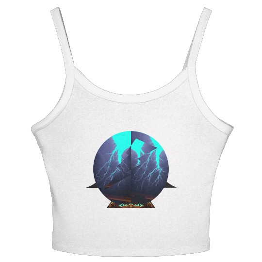 Royal Blue Lightning Women's Spaghetti Strap Tank Top