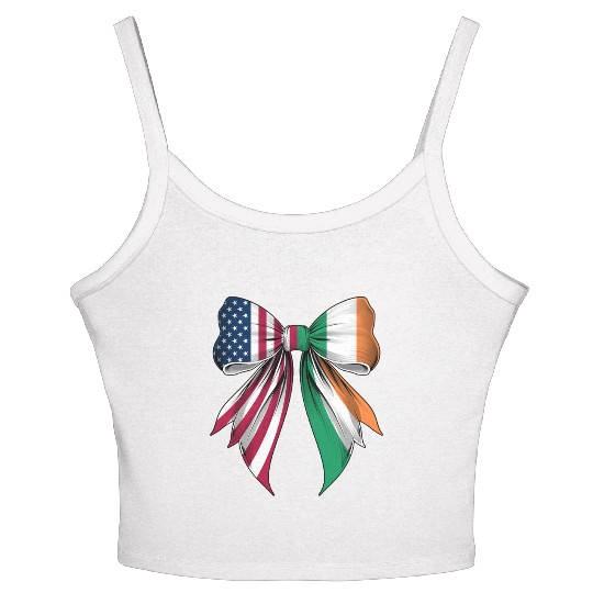 Coquette Bow Ireland Roots Heritage Irish Pride Women's Spaghetti Strap Tank Top