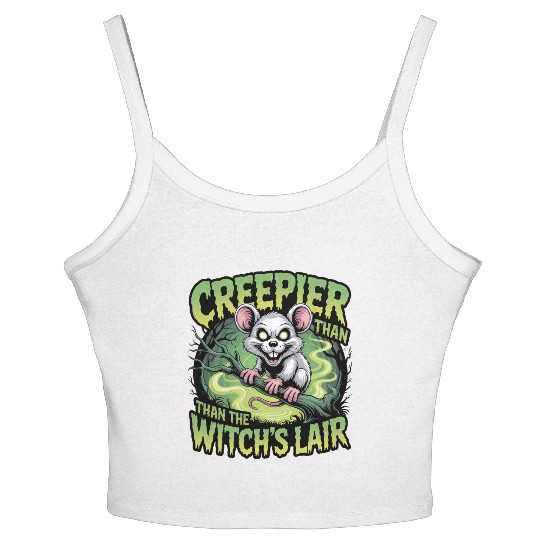 Creeper Mouse in Witch's Lair Design Women's Spaghetti Strap Tank Top
