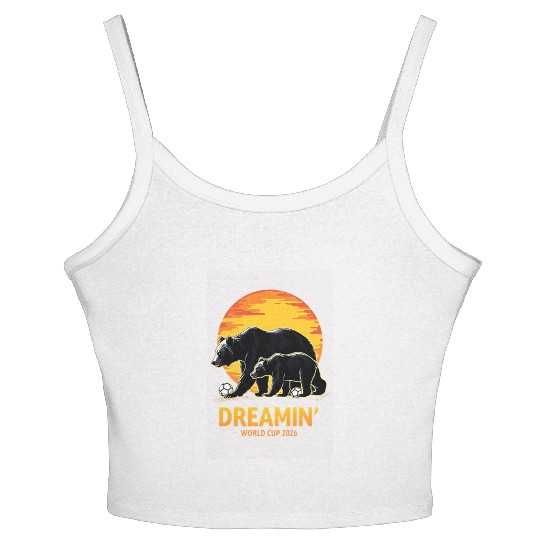 California Dreamin’ – World Cup 2026 Soccer Bear T Women's Spaghetti Strap Tank Top
