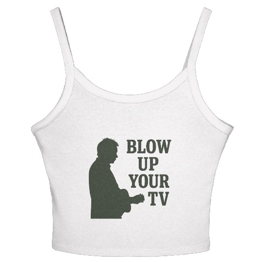 Blow Up Your TV! Dark Green Women's Spaghetti Strap Tank Top