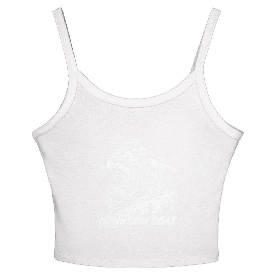 Mountain Goat on Bike Women's Spaghetti Strap Tank Top