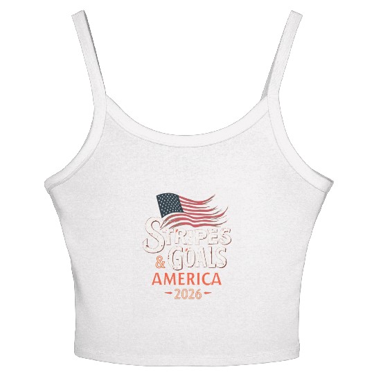 Stars, Stripes & Goals – USA Soccer World Cup 2026 Women's Spaghetti Strap Tank Top