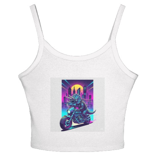 Futuristic Rhinoceros Cyber Ride Women's Spaghetti Strap Tank Top