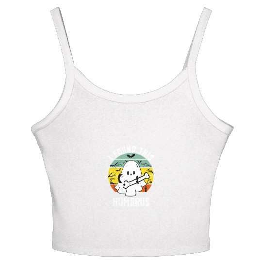 Funny Ghost Pun I Found This Humerus Halloween Women's Spaghetti Strap Tank Top