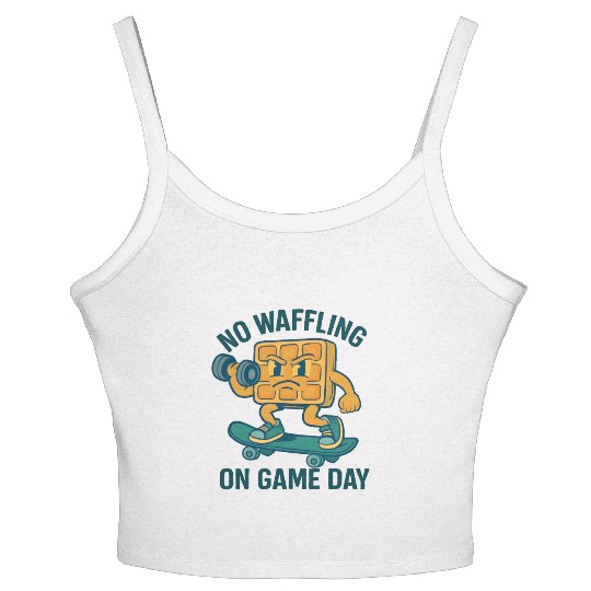 Waffle Character Skateboard Design Women's Spaghetti Strap Tank Top