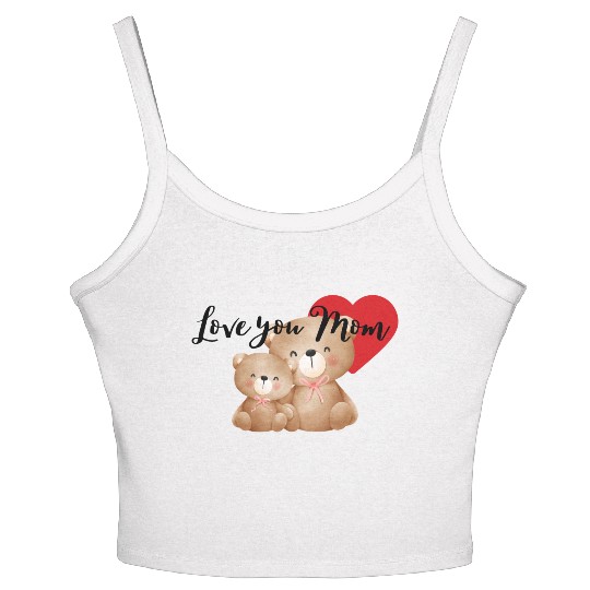 Adorable Mom and Cub Love Bears Women's Spaghetti Strap Tank Top