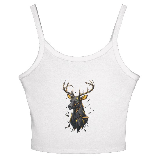 Geometric Stag Illustration for Apparel Women's Spaghetti Strap Tank Top