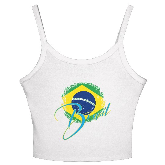 Brazil Flag Women's Spaghetti Strap Tank Top
