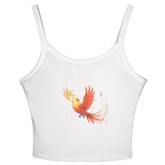 Fiery Mythical Phoenix Illustration Women's Spaghetti Strap Tank Top