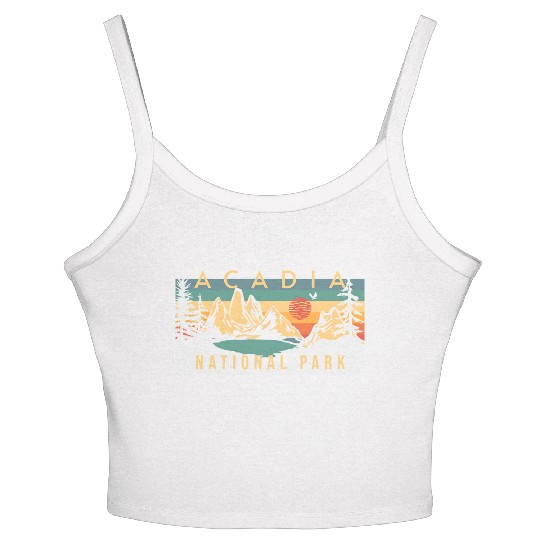 Mountain Sunset at Acadia National Park Women's Spaghetti Strap Tank Top