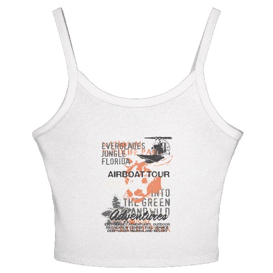 Airboat Alligator Tours Florida Everglades Women's Spaghetti Strap Tank Top