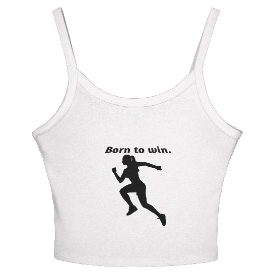 Empowering Born to Win Text Design Women's Spaghetti Strap Tank Top