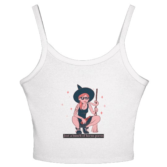 Witch Girl Hocus Pocus Illustration Women's Spaghetti Strap Tank Top
