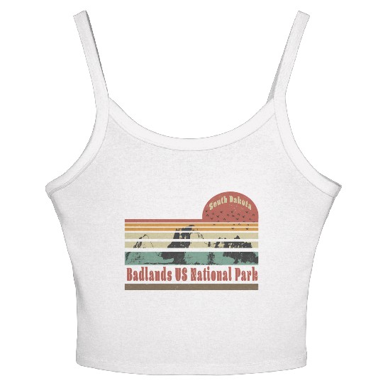 Badlands US National Park South Dakota Travel Women's Spaghetti Strap Tank Top