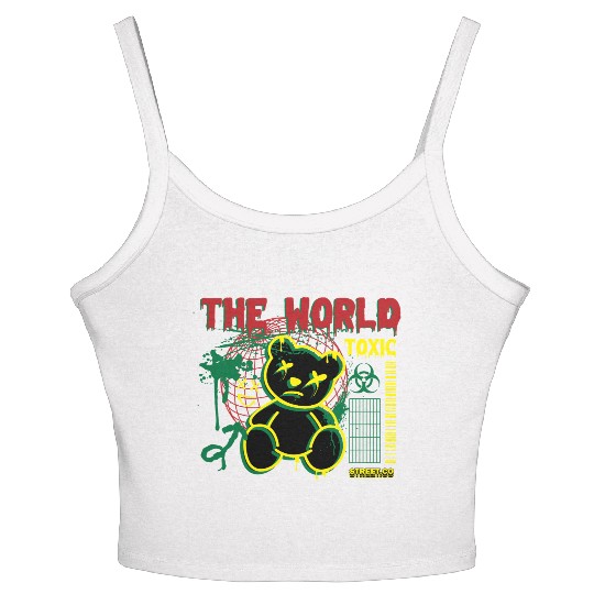 Toxic World Kawaii Bear Artwear Women's Spaghetti Strap Tank Top