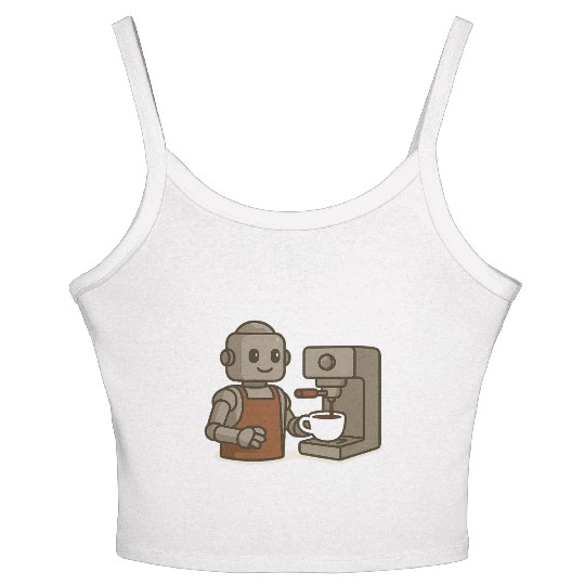 Robotic Barista Coffee Art Women's Spaghetti Strap Tank Top