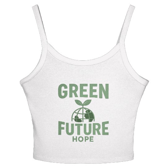 Eco-Friendly Green Future Design Women's Spaghetti Strap Tank Top