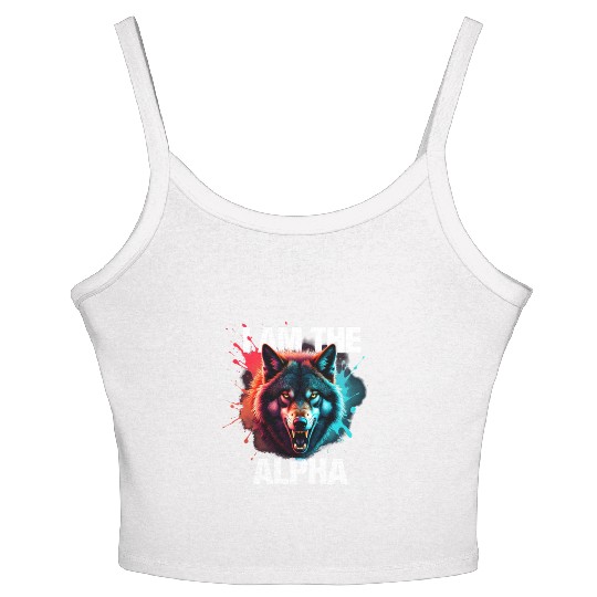 I Am The Alpha Wolf Women's Spaghetti Strap Tank Top