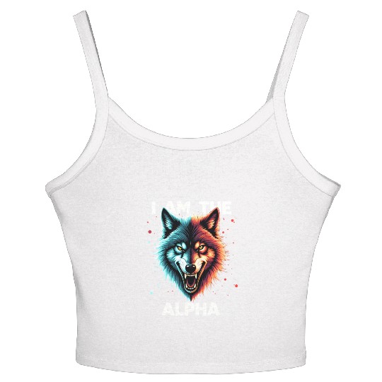 I Am The Alpha Wolf Women's Spaghetti Strap Tank Top