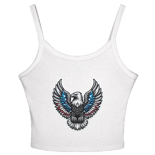 Patriotic Eagle Emblem Women's Spaghetti Strap Tank Top