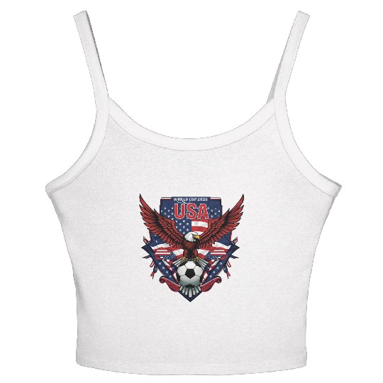 USA Soccer World Cup 2026 Eagle Patriotic Apparel Women's Spaghetti Strap Tank Top