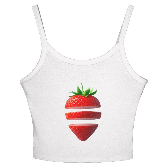 Deconstructed Strawberry Illustration Women's Spaghetti Strap Tank Top