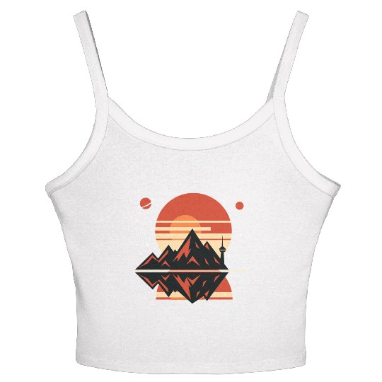 Retro Horizon Women's Spaghetti Strap Tank Top