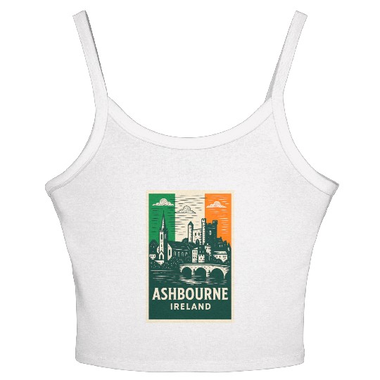 Irish Villagescape with Castle and Church Women's Spaghetti Strap Tank Top