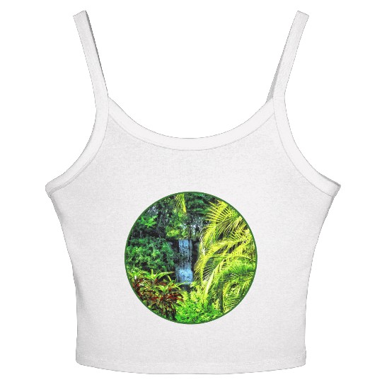 Bahamas - Tropical Waterfall Women's Spaghetti Strap Tank Top