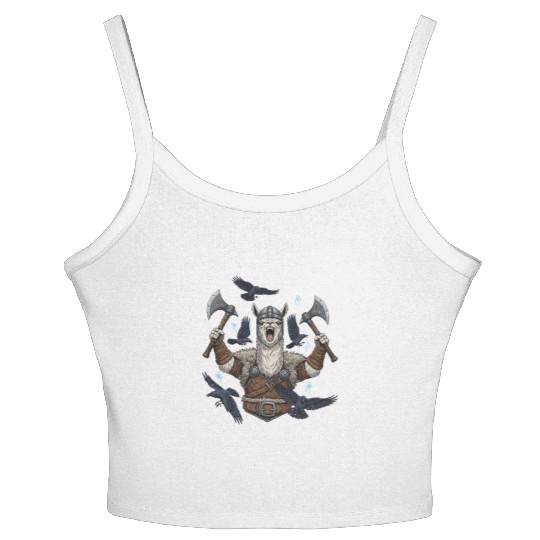 Viking Alpaca Warrior Illustration Women's Spaghetti Strap Tank Top