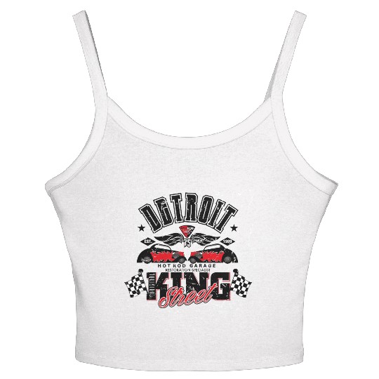 Retro Octobite Hot Rod Detroit Garage Women's Spaghetti Strap Tank Top
