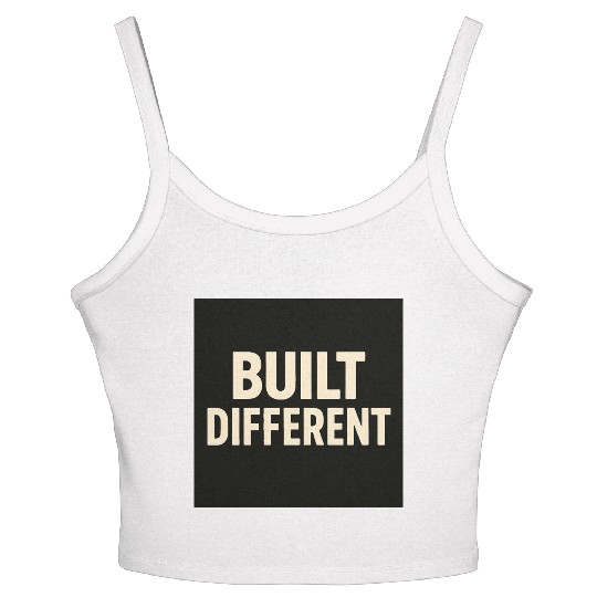 Empowering Built Different Motif Women's Spaghetti Strap Tank Top