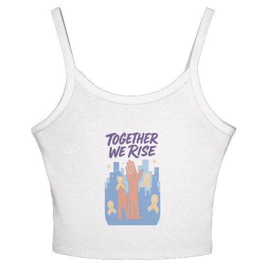 Together We Rise │ Childhood Cancer Awareness	 Women's Spaghetti Strap Tank Top